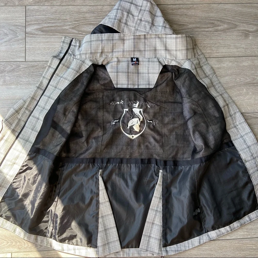 Kerrits Rain Shelter Barn Jacket Medium Tan Plaid - Picture 10 of 16